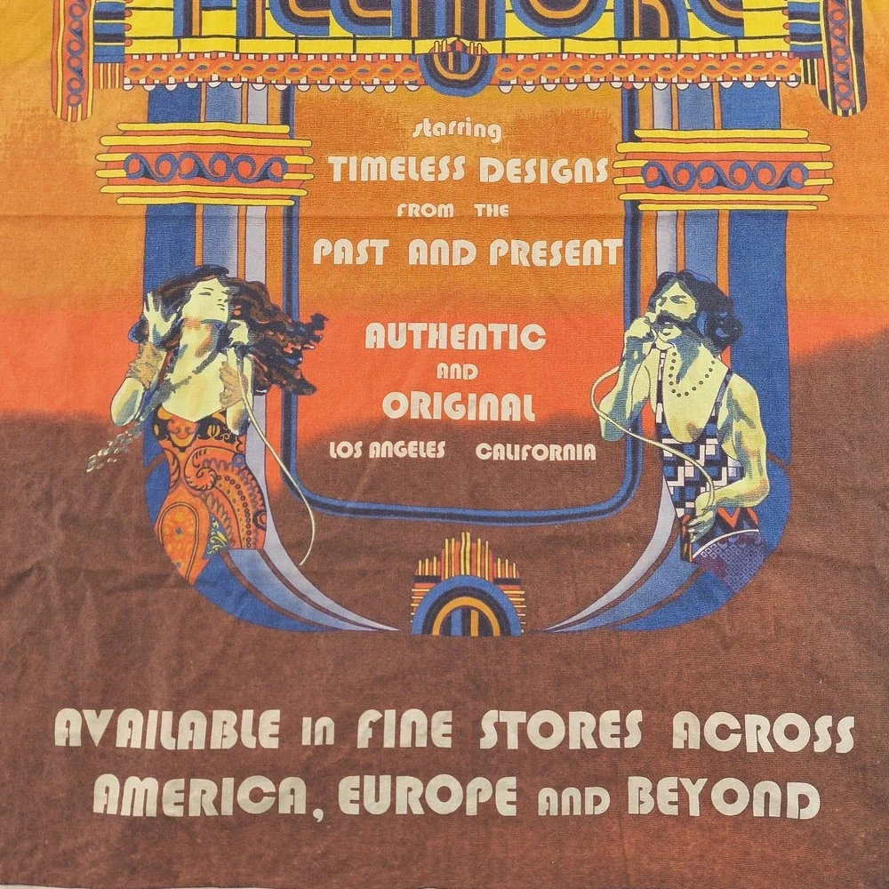 Vintage Fillmore The Ultimate Digs Tapestry 58x44 Wall Hanging Banner Fringe 70s